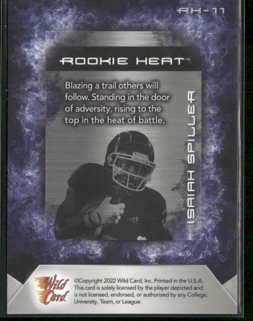 Isaiah Spiller 2022 Wild Card Matte Rookie Heat Black/Blue #RH-11
