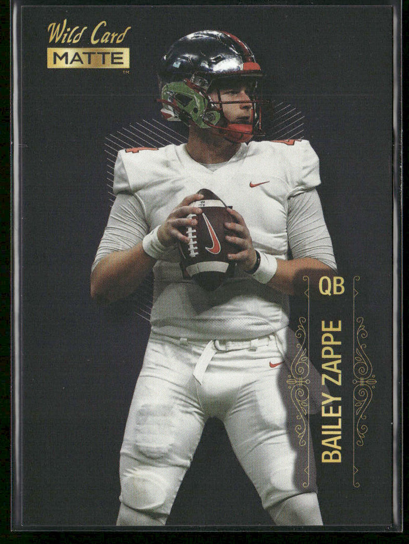 Bailey Zappe 2022 Wild Card Matte Black #MB-5 Western Kentucky Hilltoppers front