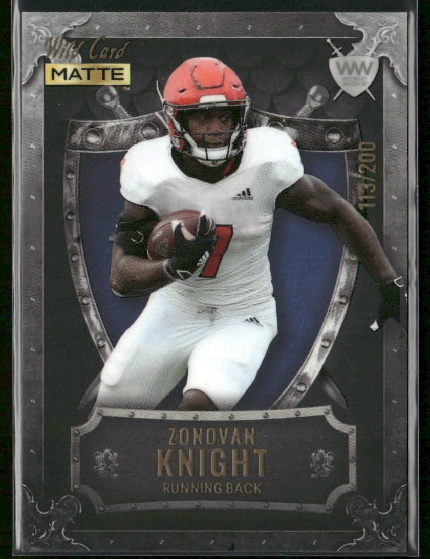 Zonovan Knight 2022 Wild Card Matte Weekend Warrior Silver/Black/Blue #WW-50 SN