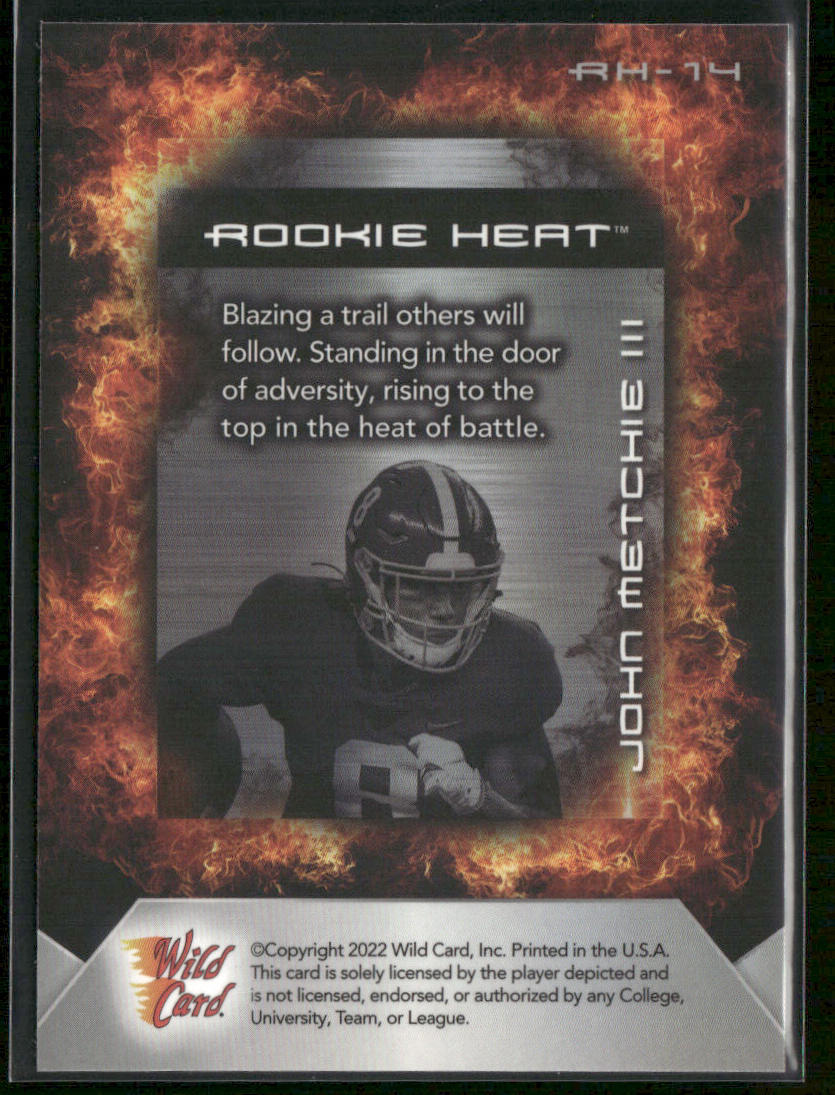John Metchie III 2022 Wild Card Matte Rookie Heat Black/Orange #RH-14