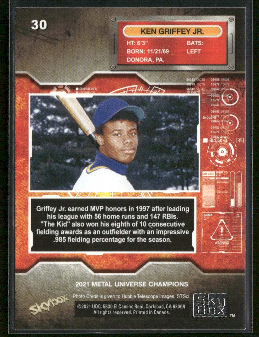 Ken Griffey Jr. 2021 SkyBox Metal Universe Champions #30 New York Yankees