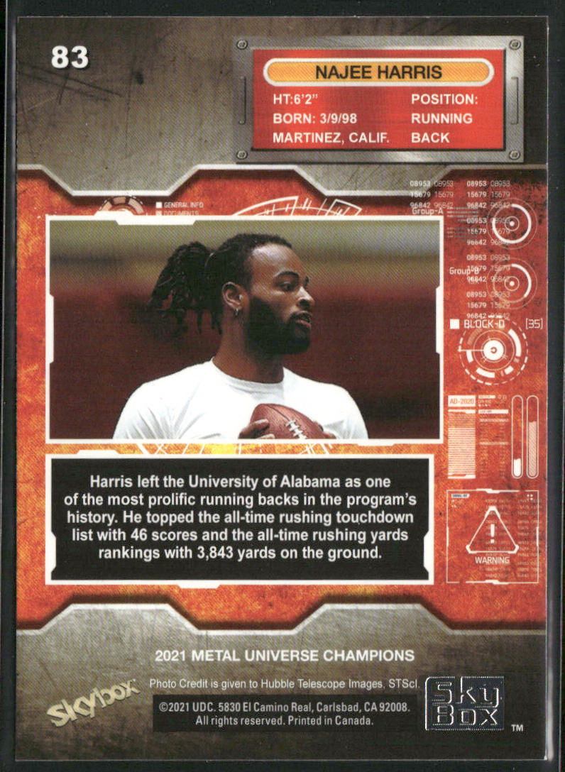 Najee Harris 2021 SkyBox Metal Universe Champions #83