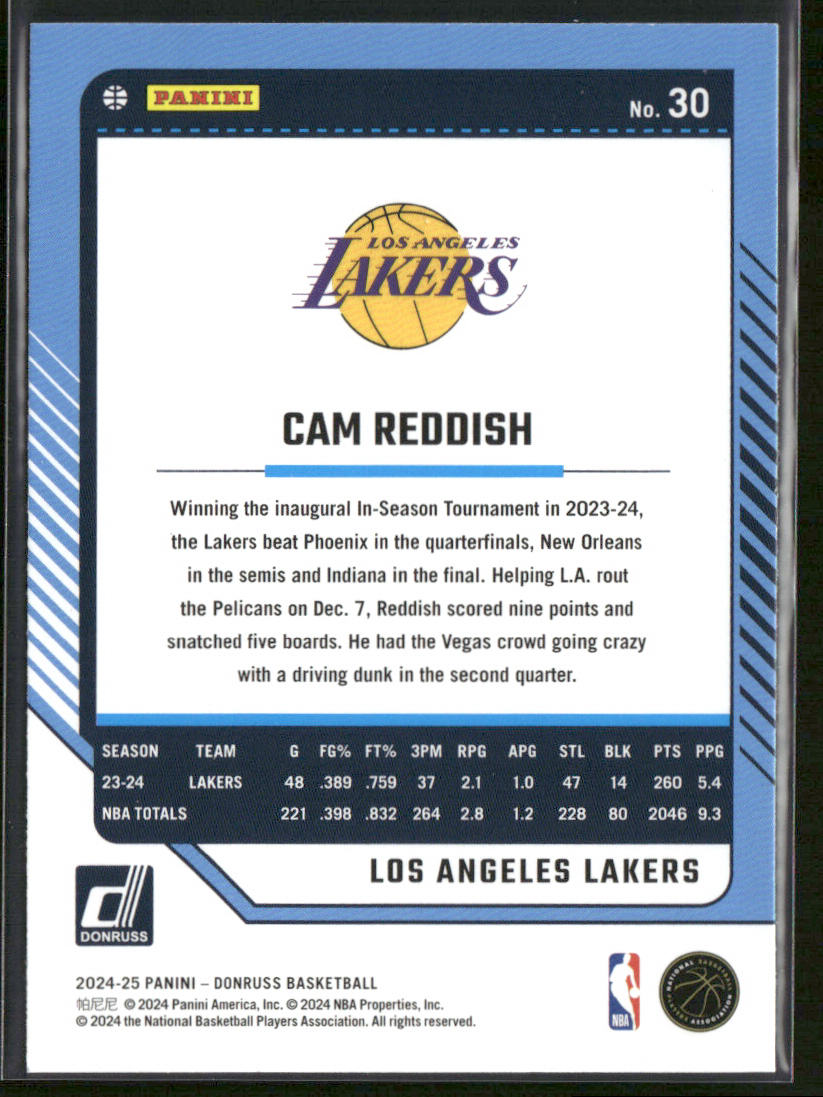 Cam Reddish 2024-25 Donruss #30 Los Angeles Lakers