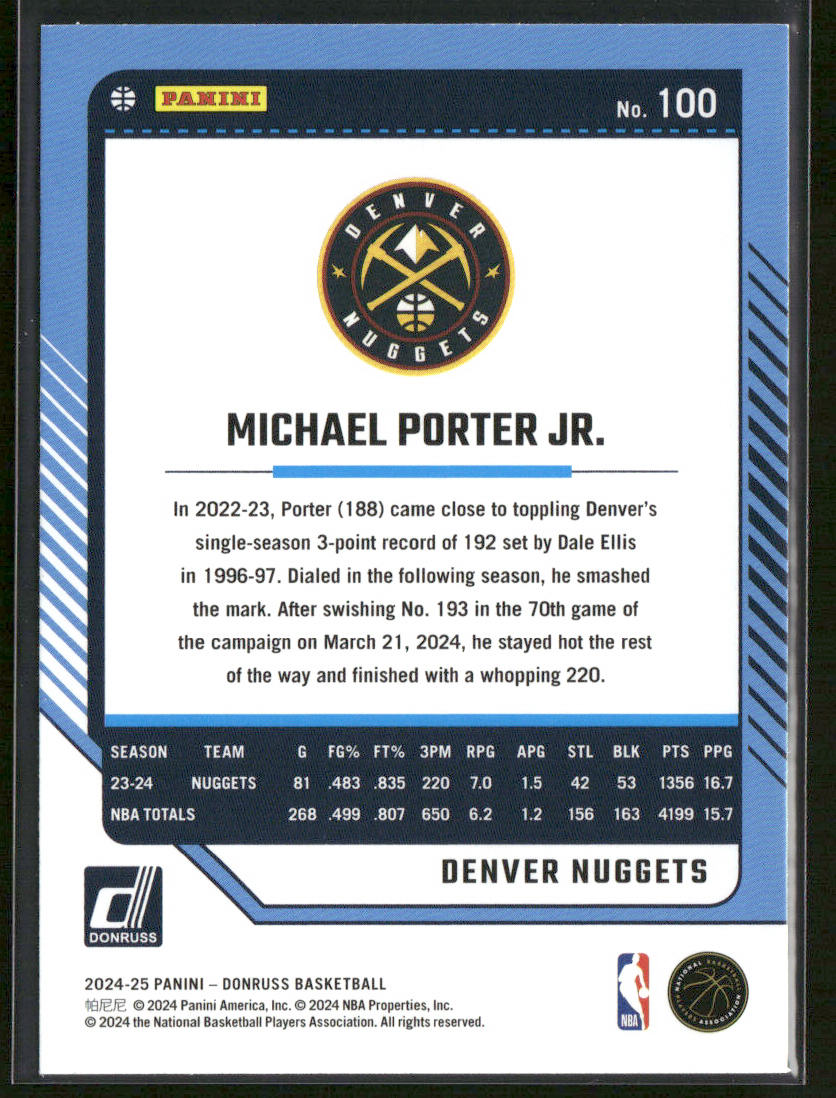 Michael Porter Jr. 2024-25 Donruss #100 Denver Nuggets
