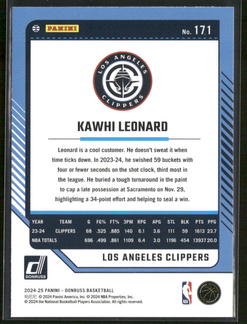 Kawhi Leonard 2024-25 Donruss #171 Los Angeles Clippers