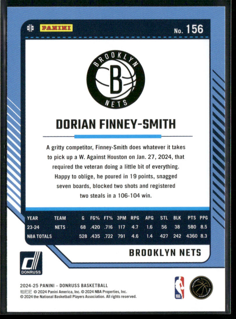 Dorian Finney-Smith 2024-25 Donruss #156 Brooklyn Nets