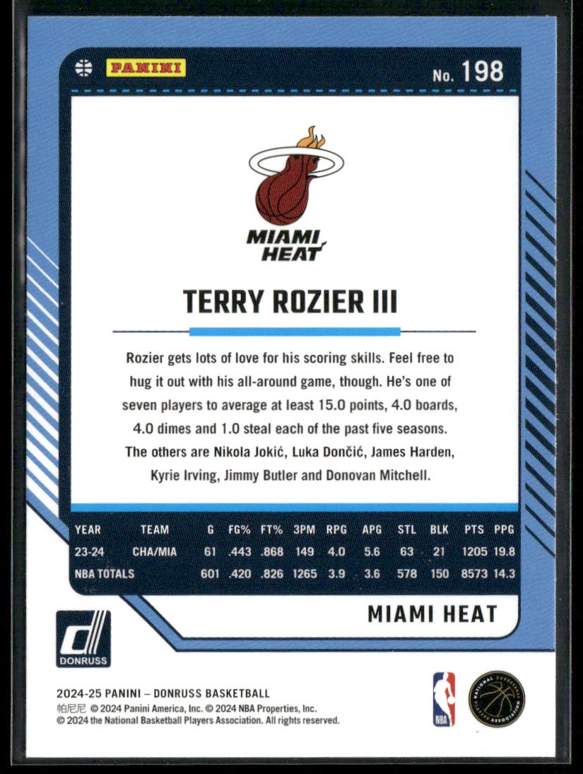 Terry Rozier III 2024-25 Donruss #198 Miami Heat