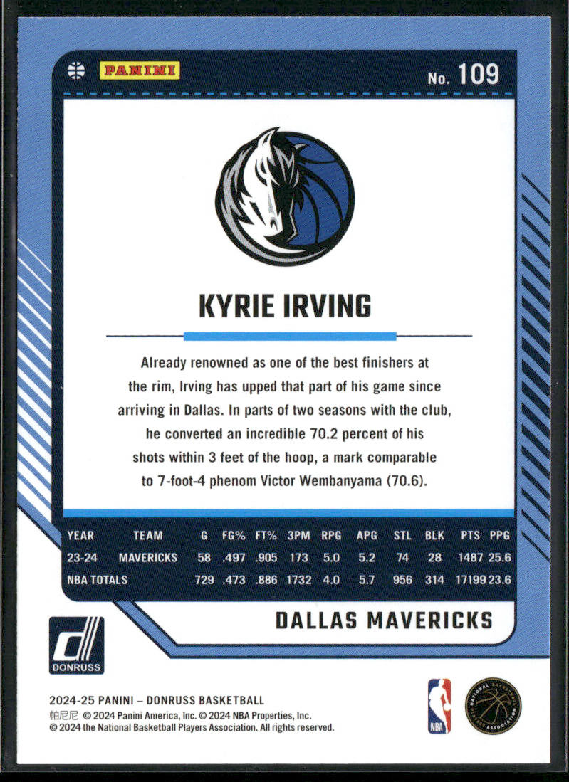Kyrie Irving 2024-25 Donruss #109 Dallas Mavericks