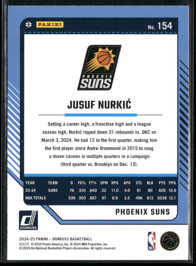 Jusuf Nurkic 2024-25 Donruss #154 Phoenix Suns