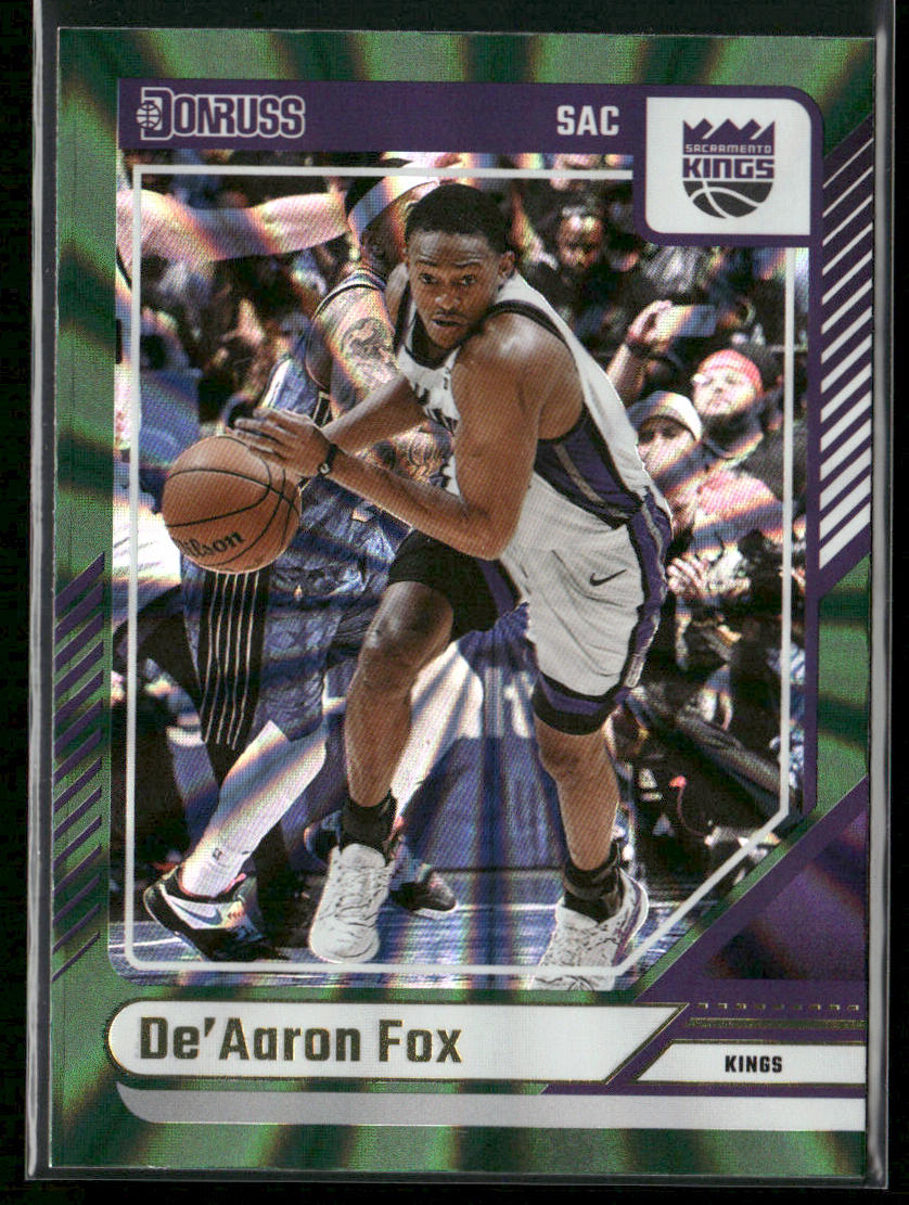 De'Aaron Fox 2024-25 Donruss Holo Green Laser #26 Sacramento Kings