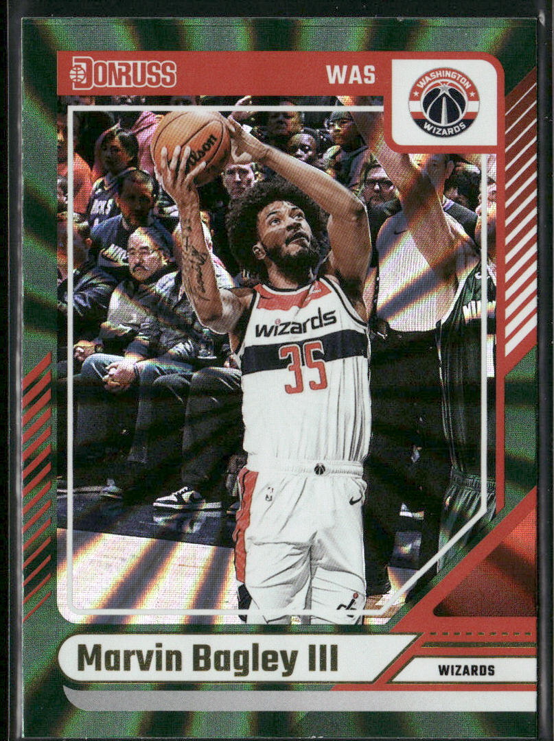 Marvin Bagley III 2024-25 Donruss Holo Green Laser #136 Washington Wizards