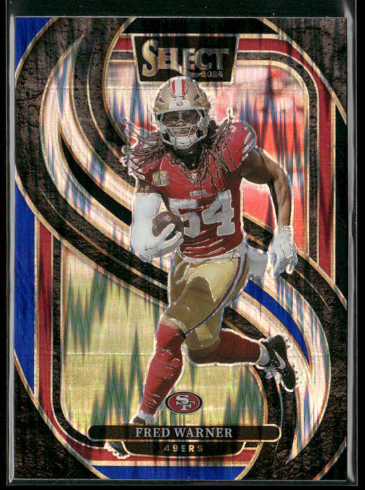 Fred Warner 2024 Panini Select Black & Blue Prizm Shock #157 San Francisco 49ers