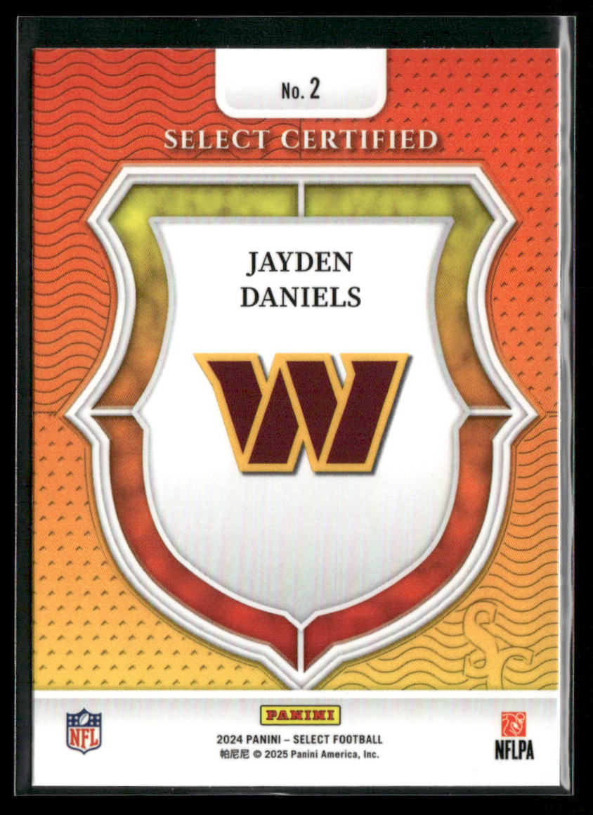 Jayden Daniels 2024 Panini Select Select Certified Rookies #2 Commanders