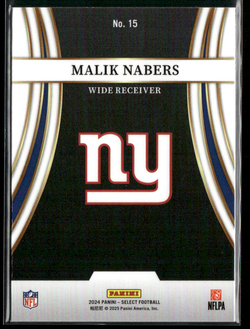 Malik Nabers 2024 Panini Select Turbocharged #15 New York Giants