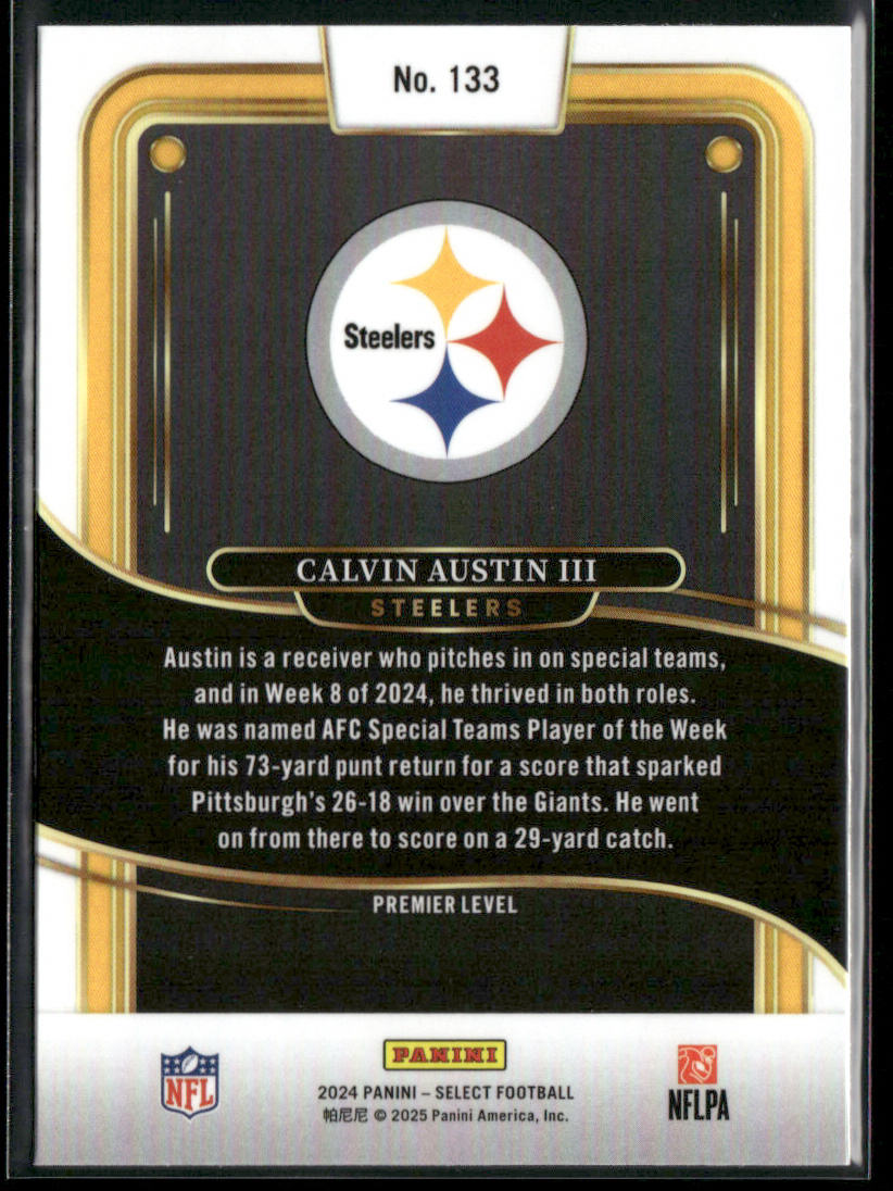 Calvin Austin III 2024 Panini Select #133 Pittsburgh Steelers back