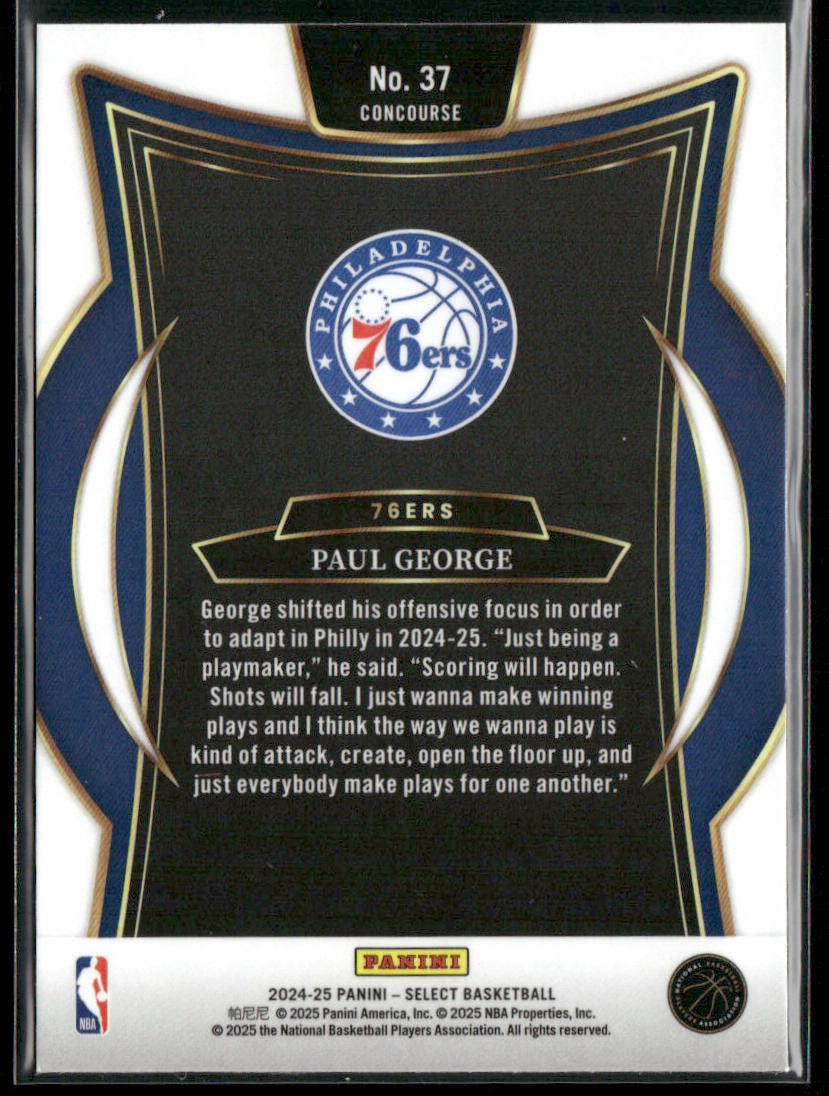 Paul George 2024-25 Panini Select Blue (Retail) #37 Philadelphia 76ers