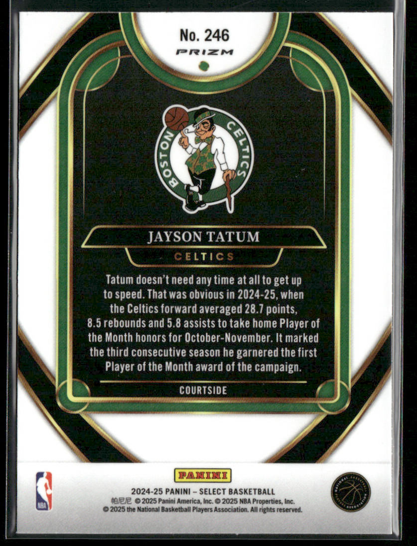 Jayson Tatum 2024-25 Panini Select Silver Prizm #246 Boston Celtics