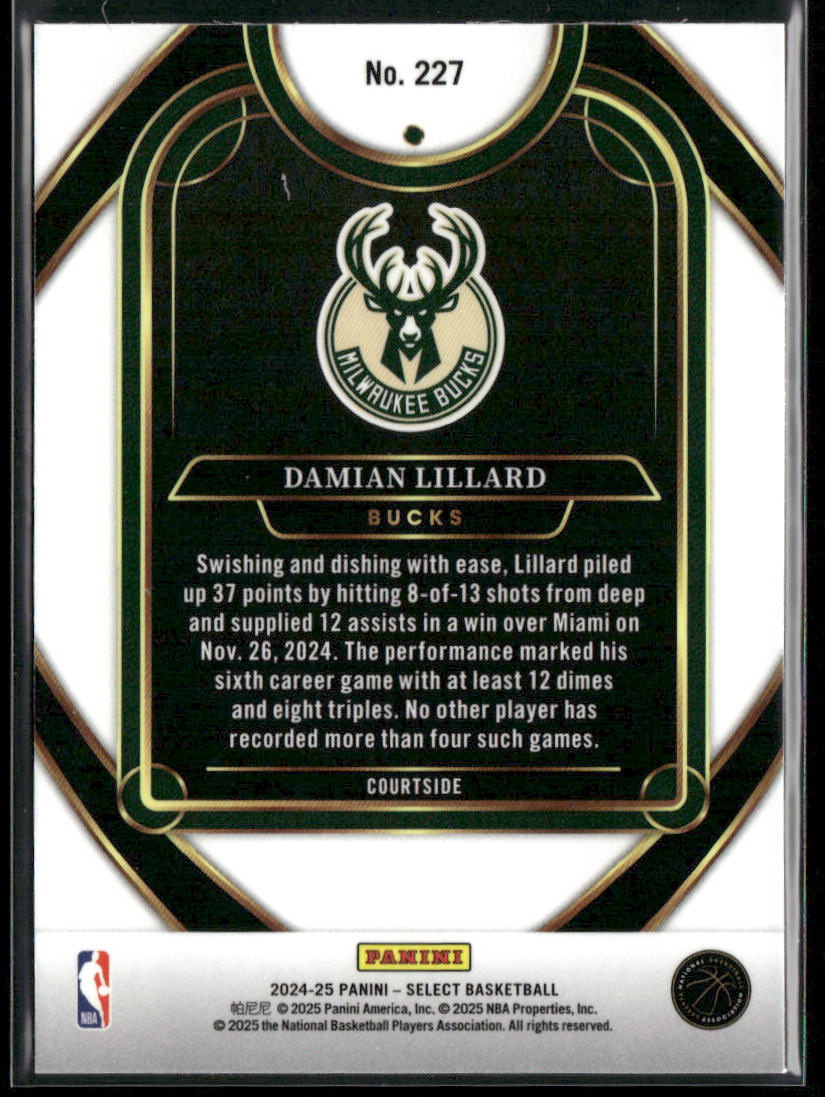 Damian Lillard 2024-25 Panini Select Blue (Retail) #227 Milwaukee Bucks