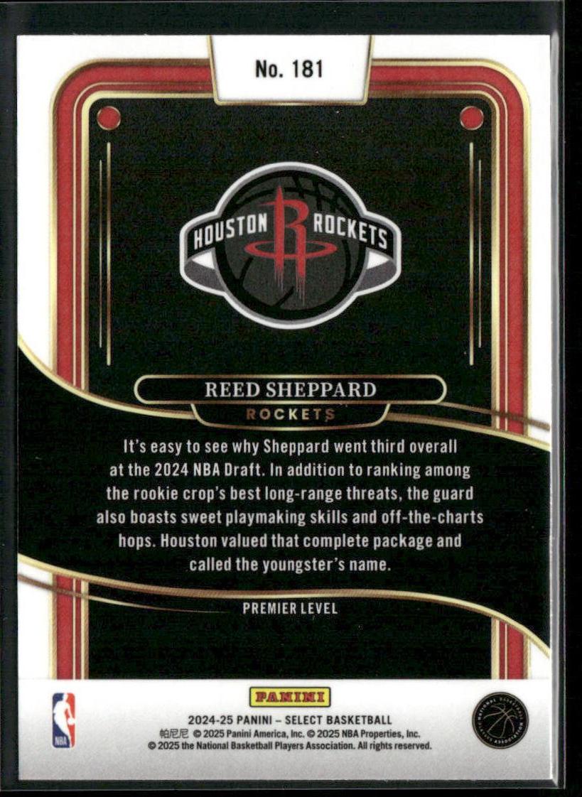 Reed Sheppard 2024-25 Panini Select Blue (Retail) #181 RC Houston Rockets