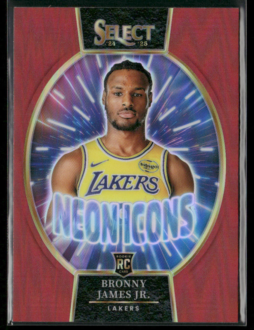 Bronny James Jr. 2024-25 Panini Select Neon Icons Red Prizms #2 Lakers