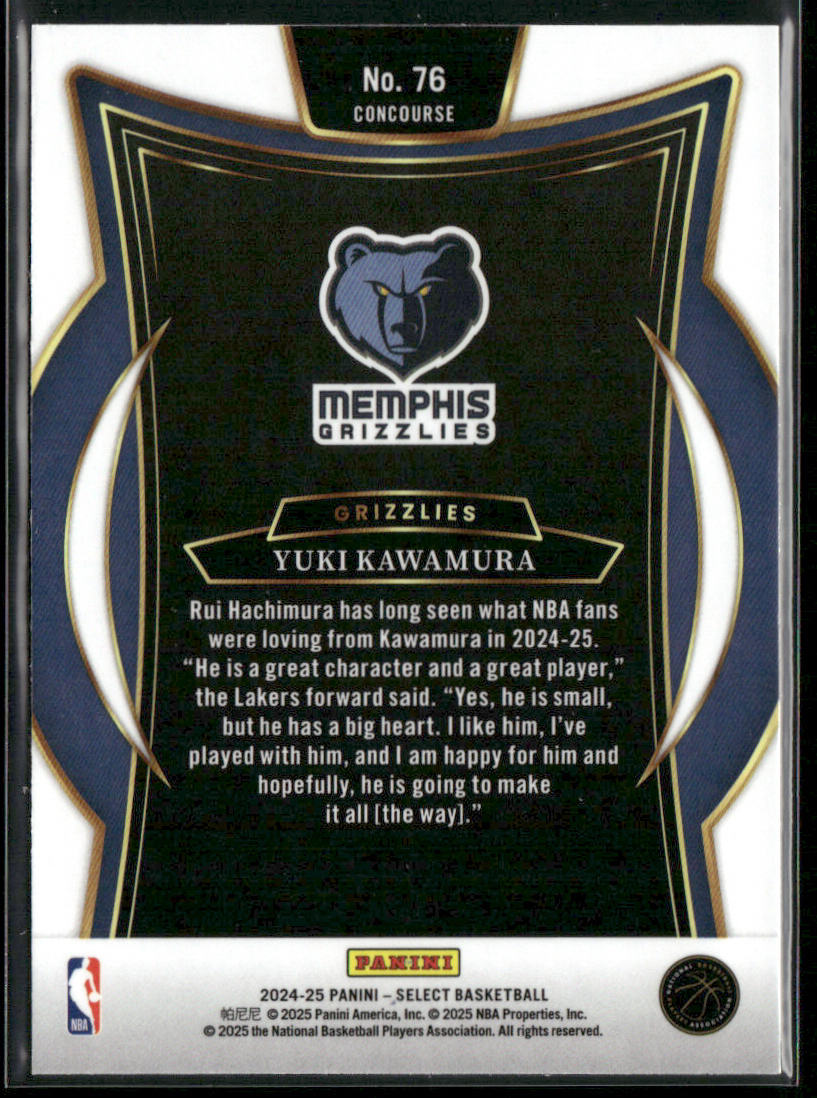 Yuki Kawamura 2024-25 Panini Select Blue (Retail) #76 RC Memphis Grizzlies