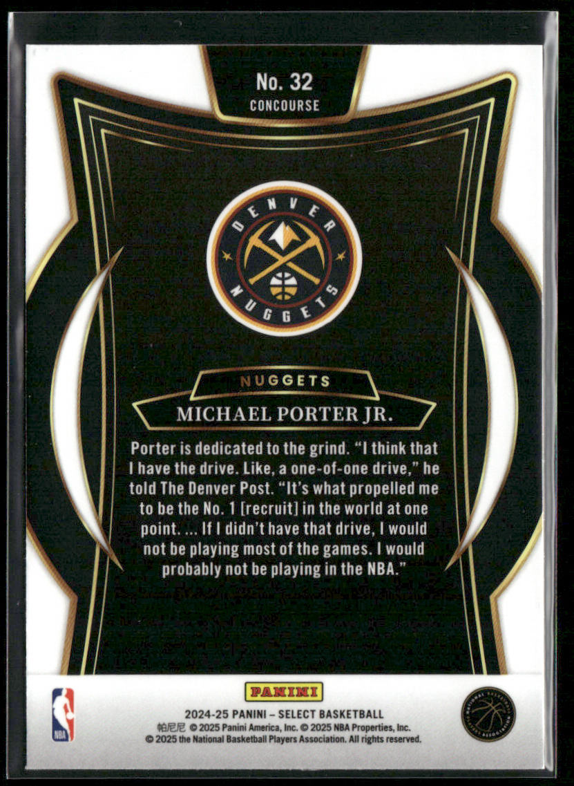 Michael Porter Jr. 2024-25 Panini Select Blue (Retail) #32 Denver Nuggets