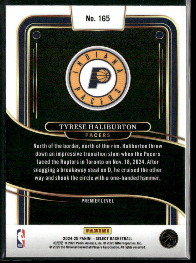 Tyrese Haliburton 2024-25 Panini Select Blue (Retail) #165 Indiana Pacers