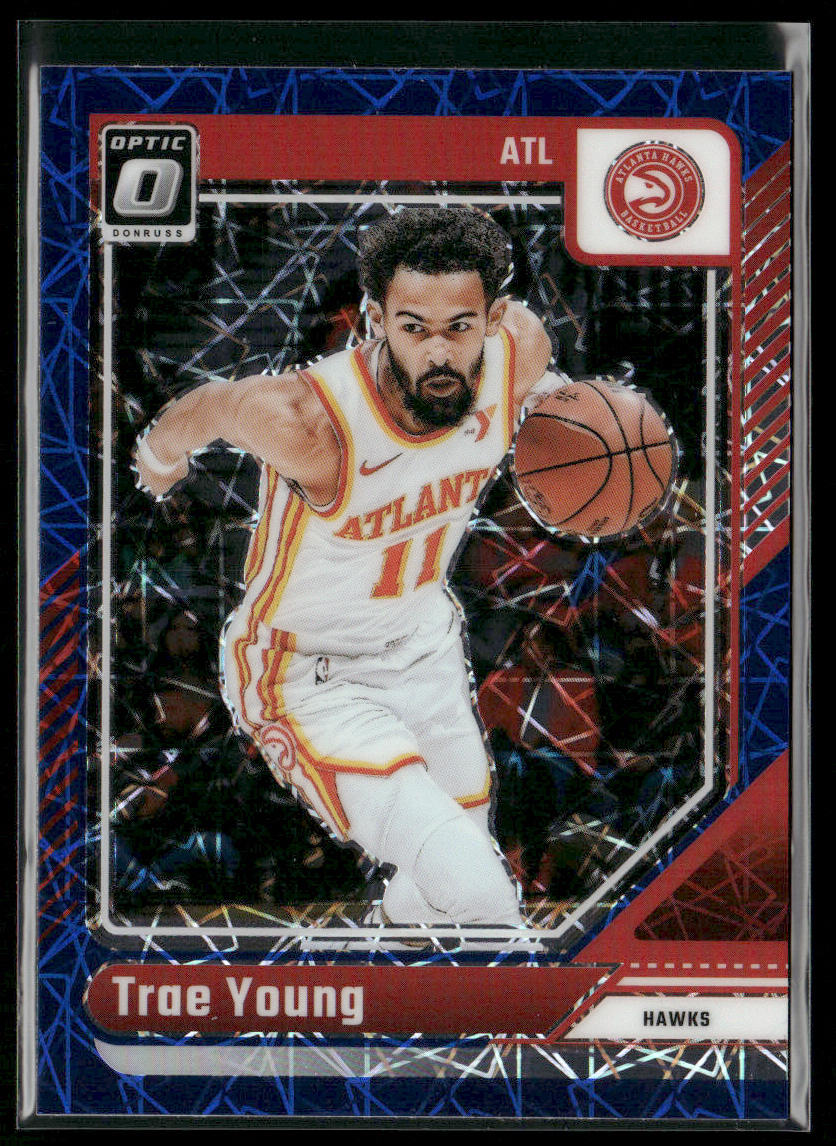 Trae Young 2024-25 Donruss Optic Blue Velocity #186 Atlanta Hawks