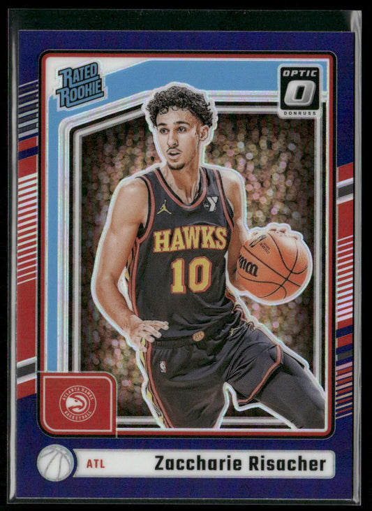 Zaccharie Risacher 2024-25 Donruss Optic Purple #268 RC Atlanta Hawks