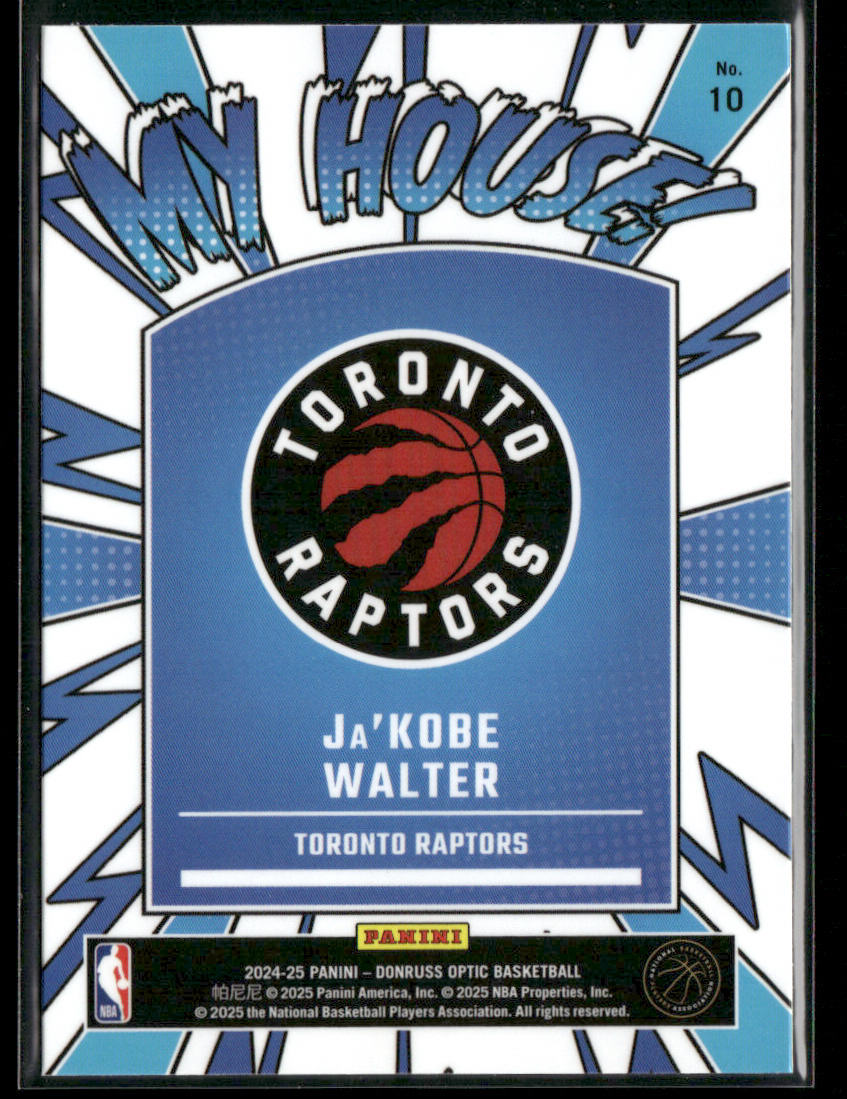Ja'Kobe Walter 2024-25 Donruss Optic My House #10 Toronto Raptors