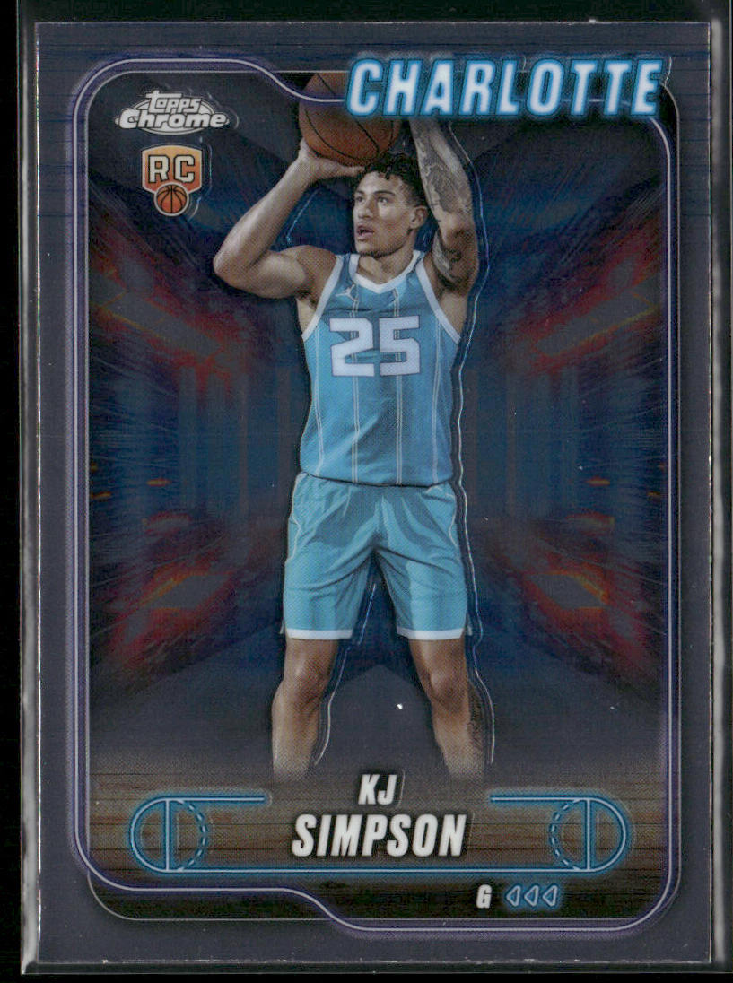 KJ Simpson 2024-25 Topps Chrome #102 RC Charlotte Hornets