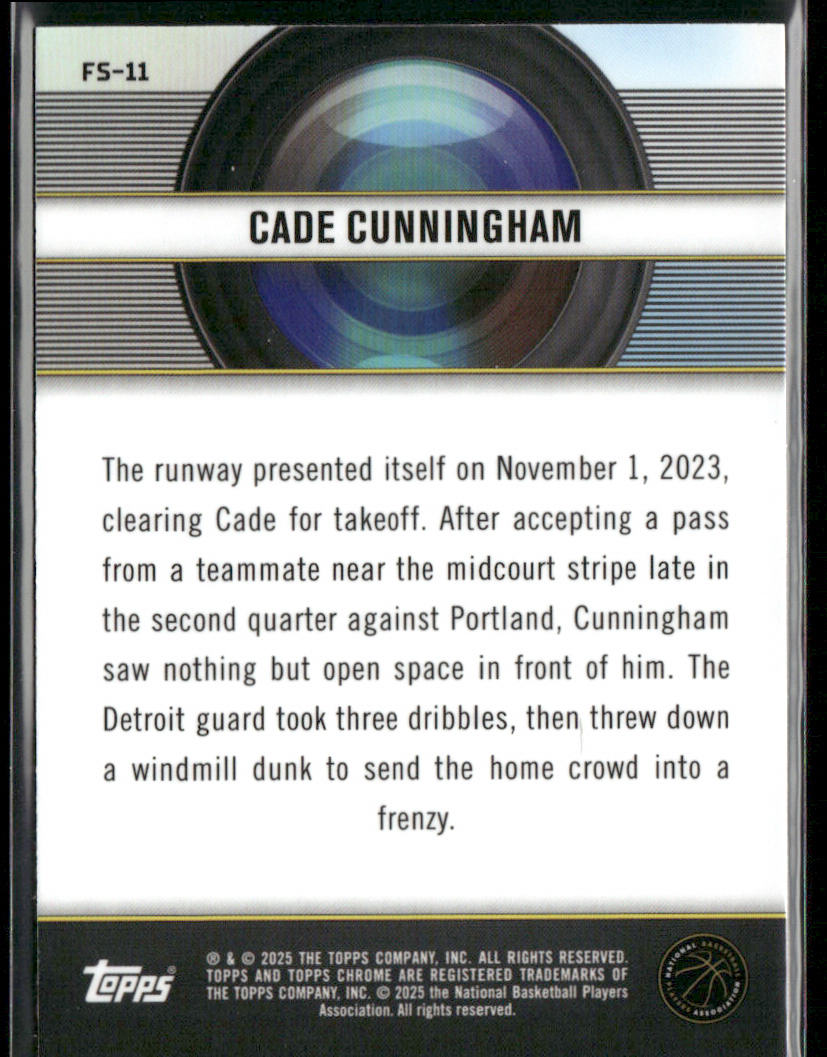 Cade Cunningham 2024-25 Topps Chrome Film Study Pink Refractor #FS-11
