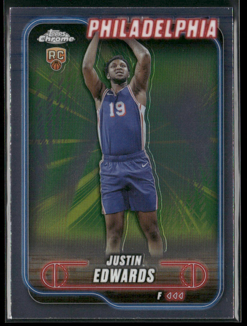 Justin Edwards 2024-25 Topps Chrome #161 RC Philadelphia 76ers