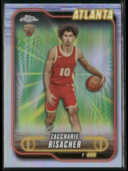Zaccharie Risacher 2024-25 Topps Chrome Refractor #169 RC Atlanta Hawks