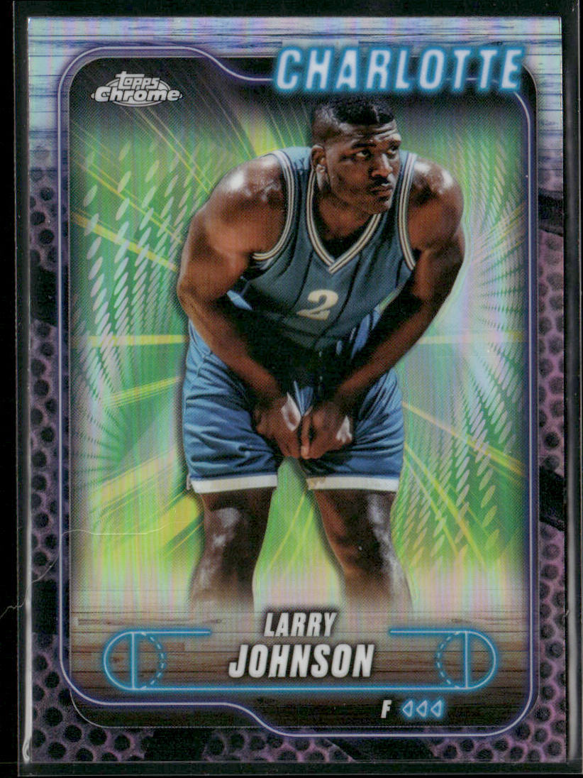 Larry Johnson 2024-25 Topps Chrome Blue Basketball Refractor #98 Hornets