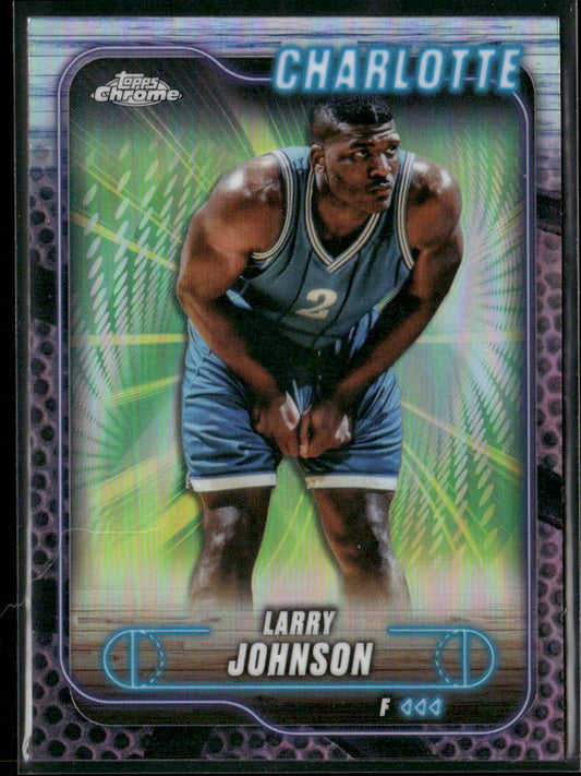 Larry Johnson 2024-25 Topps Chrome Blue Basketball Refractor #98 Hornets