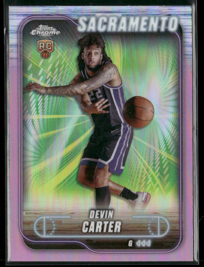 Devin Carter 2024-25 Topps Chrome Pink Refractor #134 RC Sacramento Kings