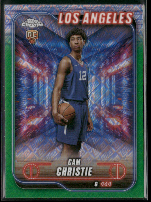 Cam Christie 2024-25 Topps Chrome Topps Green Refractor #151 RC Clippers