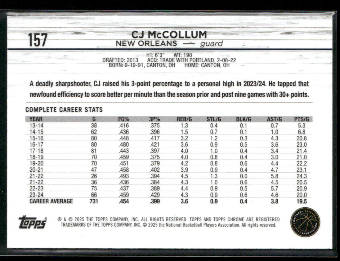 Eric Gordon 2024-25 Topps Chrome Topps Green Refractor #26 Philadelphia 76ers