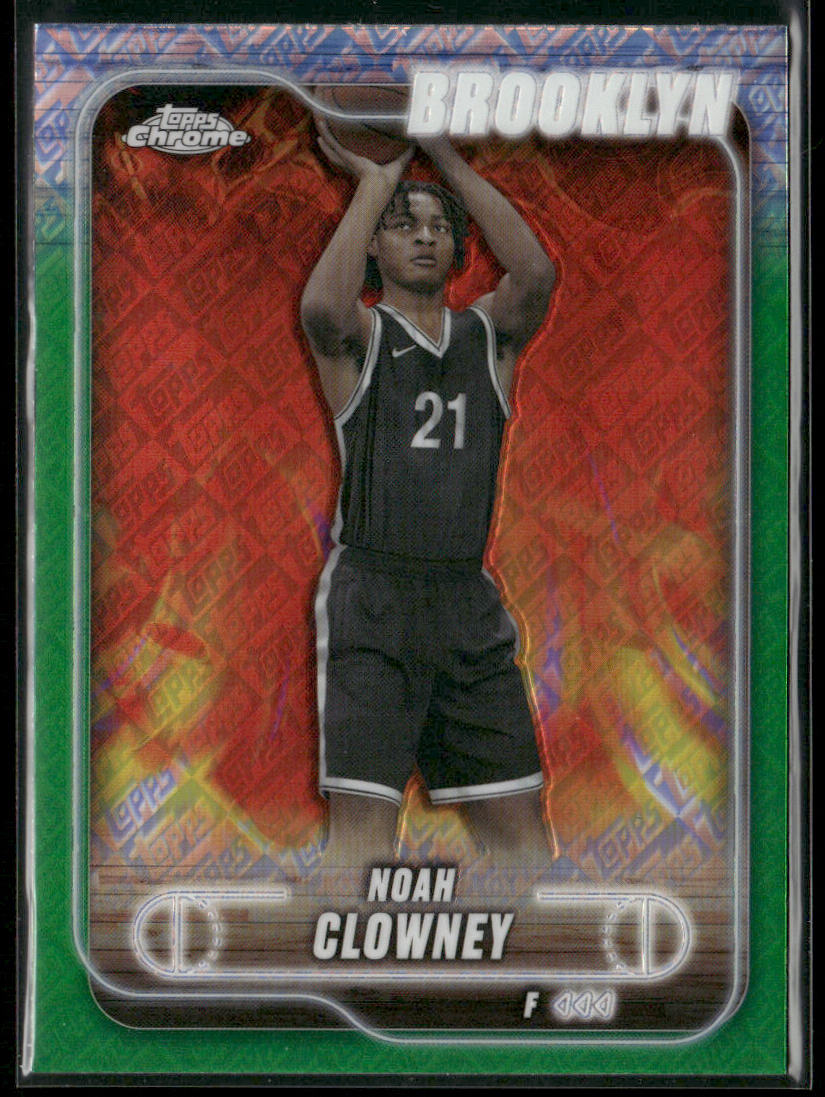 Noah Clowney 2024-25 Topps Chrome Topps Green Refractor #118 Brooklyn Nets