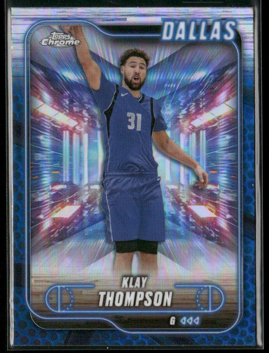Klay Thompson 2024-25 Topps Chrome Blue Basketball Refractor #178 Mavericks