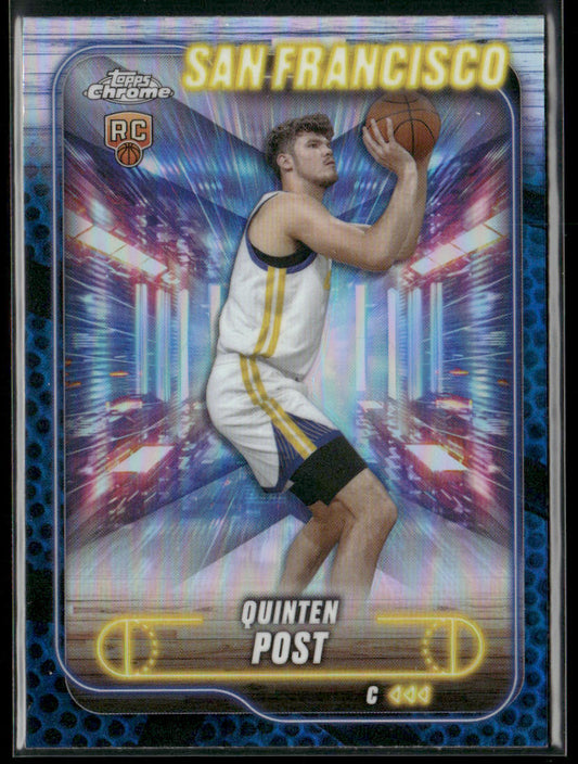 Quinten Post 2024-25 Topps Chrome Blue Basketball Refractor #121 RC Warriors
