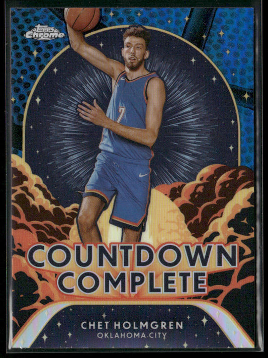 Chet Holmgren 2024-25 Topps Chrome Countdown Complete Blue Basketball Refractor