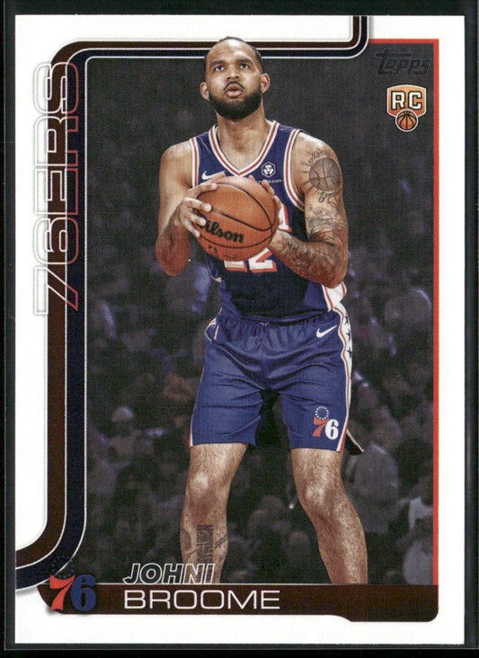 Johni Broome 2025-26 Topps #235 RC Philadelphia 76ers front