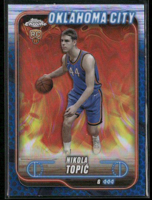 Nikola Topić 2024-25 Topps Chrome Blue Basketball Refractor #119 RC Thunder