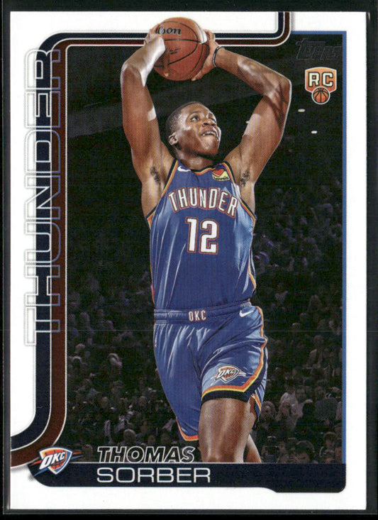 Thomas Sorber 2025-26 Topps #215 RC Oklahoma City Thunder front