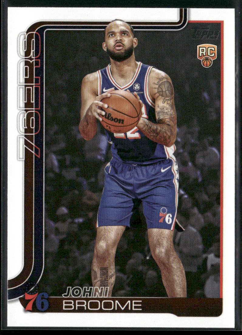 Johni Broome 2025-26 Topps #235 RC Philadelphia 76ers front