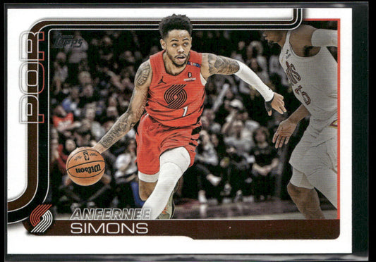 Anfernee Simons 2025-26 Topps #123 Portland Trail Blazers front