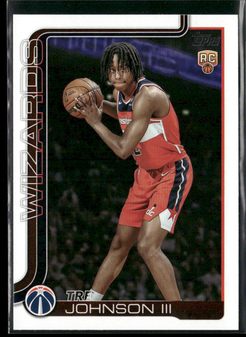 Tre Johnson III 2025-26 Topps #206 RC Washington Wizards front