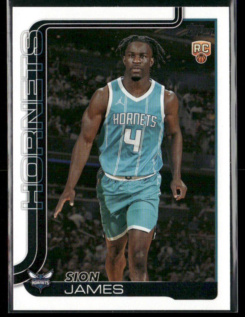 Sion James 2025-26 Topps #233 RC Charlotte Hornets front